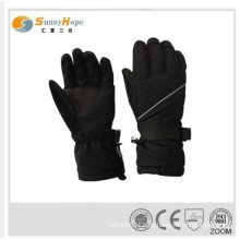 Mode voller Finger professionelle schwarze Ski-Handschuhe